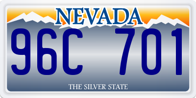 NV license plate 96C701