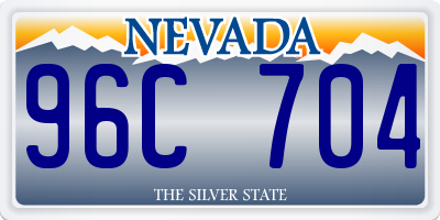 NV license plate 96C704