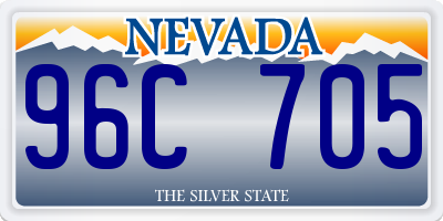 NV license plate 96C705