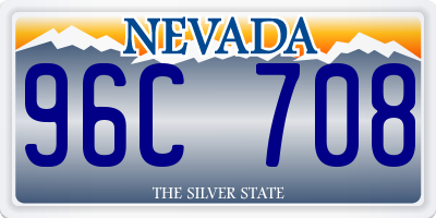 NV license plate 96C708