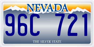 NV license plate 96C721