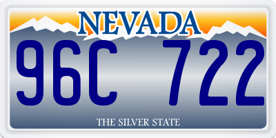 NV license plate 96C722