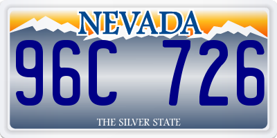 NV license plate 96C726