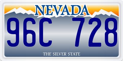 NV license plate 96C728