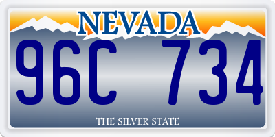 NV license plate 96C734