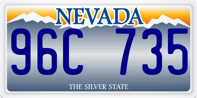 NV license plate 96C735