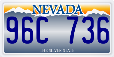 NV license plate 96C736