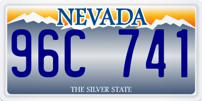 NV license plate 96C741