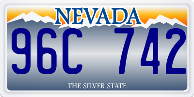 NV license plate 96C742