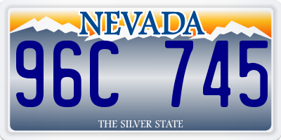 NV license plate 96C745