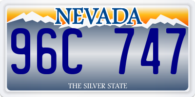 NV license plate 96C747