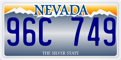 NV license plate 96C749