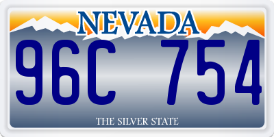 NV license plate 96C754