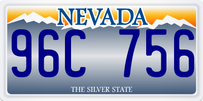 NV license plate 96C756