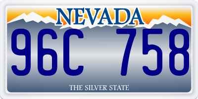 NV license plate 96C758