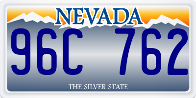 NV license plate 96C762