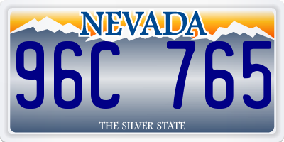 NV license plate 96C765