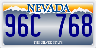 NV license plate 96C768