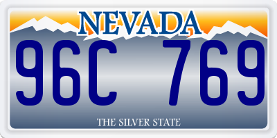 NV license plate 96C769