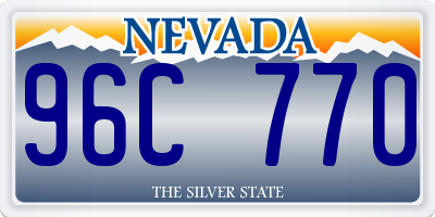 NV license plate 96C770