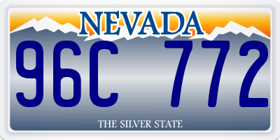 NV license plate 96C772