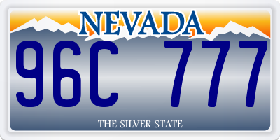 NV license plate 96C777