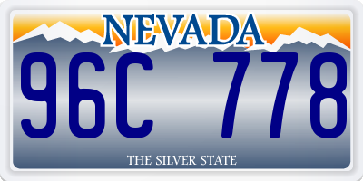 NV license plate 96C778