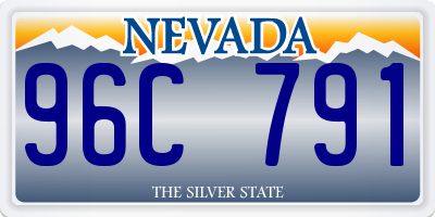 NV license plate 96C791