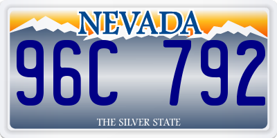 NV license plate 96C792