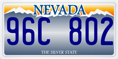 NV license plate 96C802