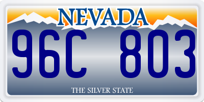 NV license plate 96C803