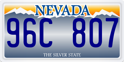 NV license plate 96C807