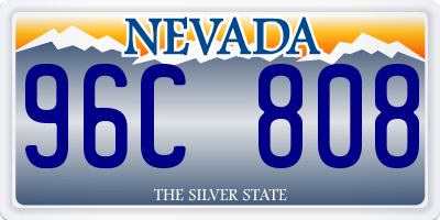 NV license plate 96C808