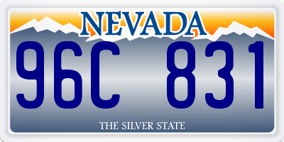 NV license plate 96C831