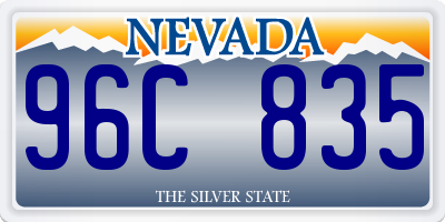 NV license plate 96C835