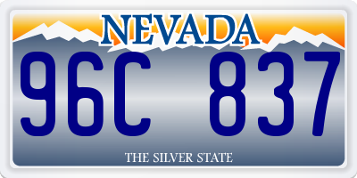 NV license plate 96C837