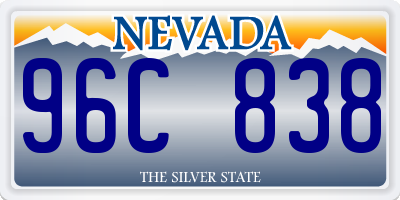 NV license plate 96C838