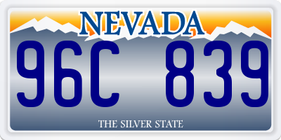 NV license plate 96C839