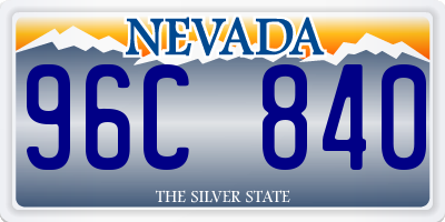 NV license plate 96C840