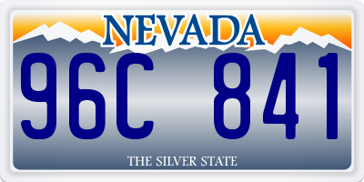 NV license plate 96C841