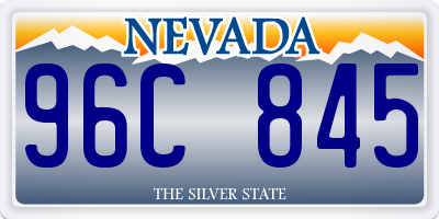 NV license plate 96C845