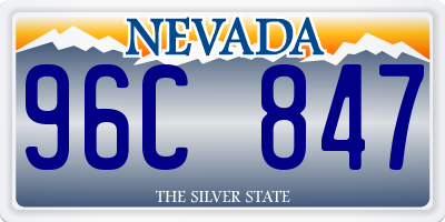 NV license plate 96C847