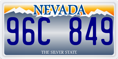 NV license plate 96C849