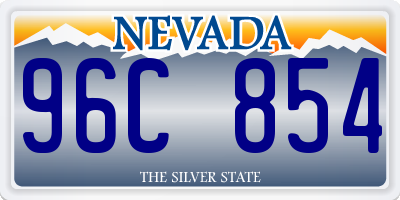 NV license plate 96C854