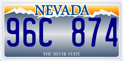 NV license plate 96C874