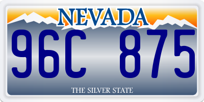 NV license plate 96C875