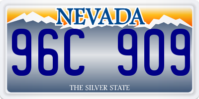 NV license plate 96C909