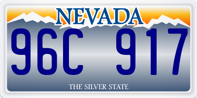 NV license plate 96C917