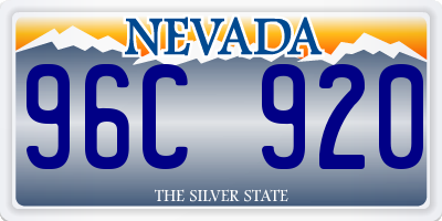 NV license plate 96C920