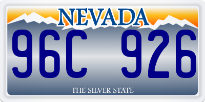 NV license plate 96C926